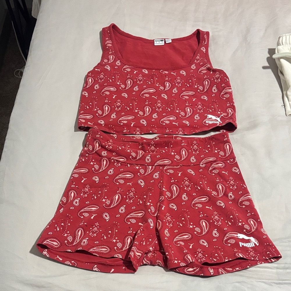 Puma Red Paisley Athletic Set